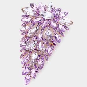 Lavender Cluster Large Crystal Brooch